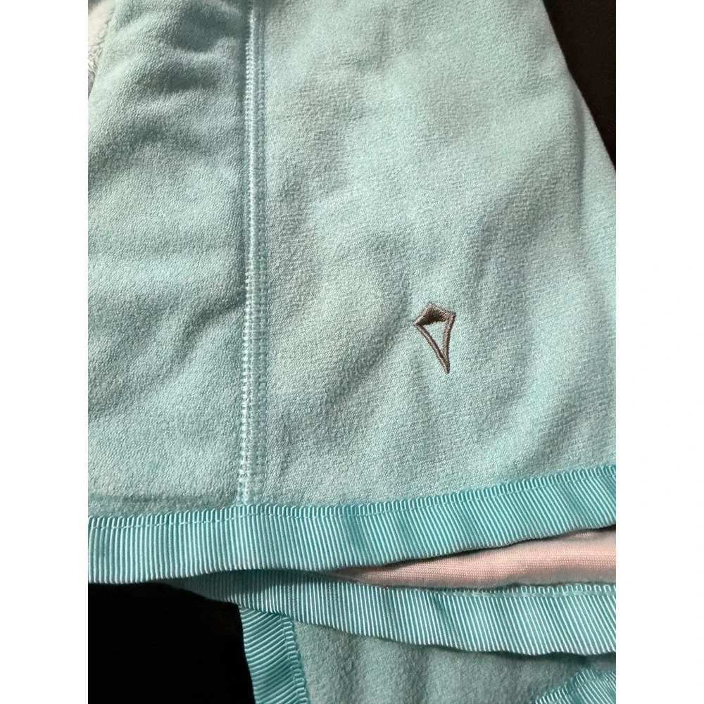 Ivivva Jacket Girls 12 Teal Blue Asymmetric Zip Fleece Lined Funnel Neck Coat